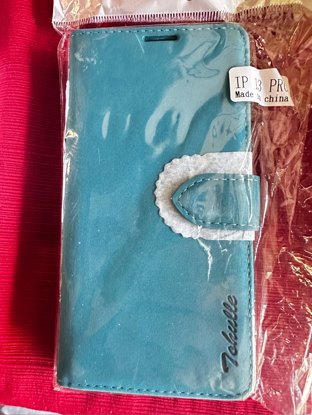 Turquoise Wallet Folio Phone Case with Magnetic Closure